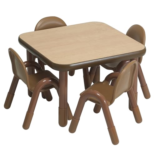 Children’s Factory Baseline Preschool 30 Square Table & Chair Set - Natural Wood