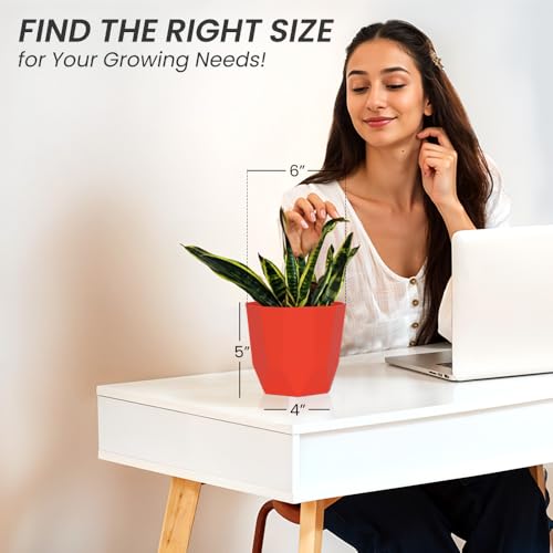 Image of YUCCABE ITALIA SHERA Hexa Plastic Planter Pot for Plants | Decorative Flower Pot | UV Protected Lightweight Indoor Outdoor Gamla for Home Decor, Balcony, Garden & Living Room