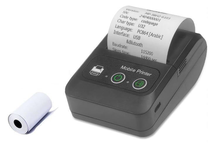 Image of CPENSUS Mobile Printer, Portable Thermal Receipt Printer, Black, Wireless Bluetooth.