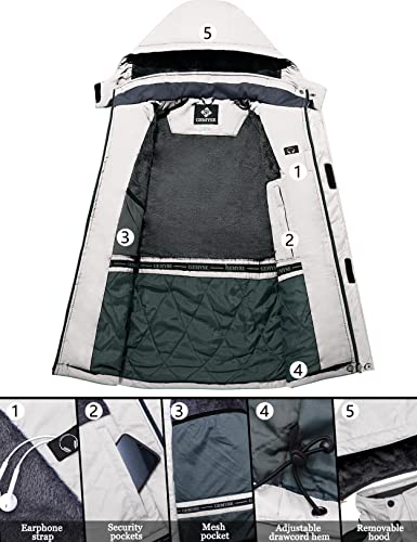 Image of GEMYSE Men's Ski Snow Jacket Warm Winter Waterproof Coat Snowboard Rain Jacket Hooded Windproof Windbreaker