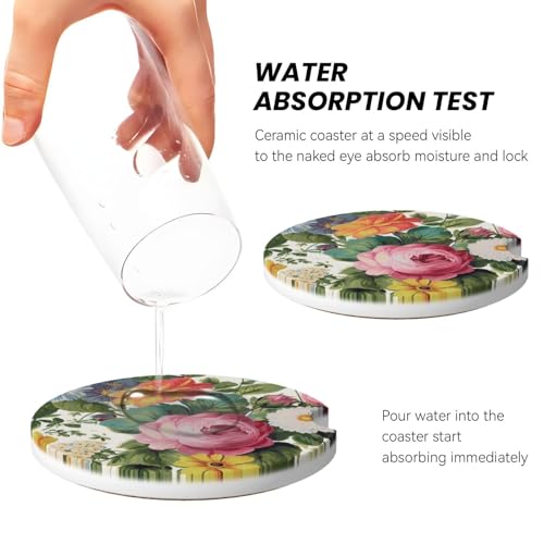 Set 2 Posavasos de Cerámica para Porta Vaso de Carro miniatura 4