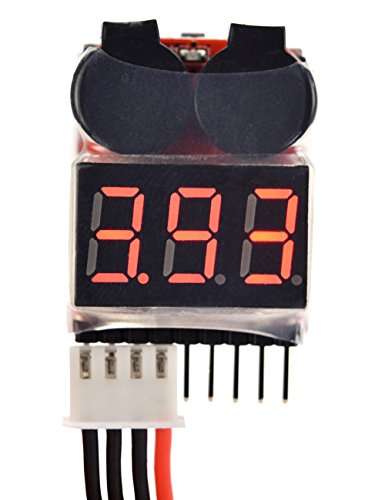 Lipo Battery Checker Rc Battery Low Voltage Buzzer Alarm Voltage Tester Monitor For 1-8S Lipo Life Limn Li-Ion Battery(4Pcs) #TOP4