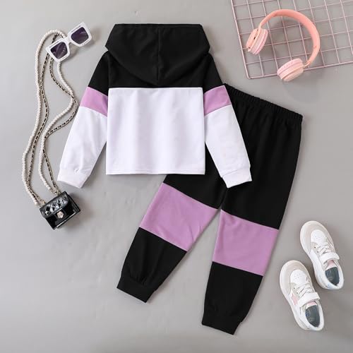 Image of Kid Toddler Girl Clothes - Tie Dye Hoodie Sweatshirt Girl Outfits Pullover Jogger Hooded Sweatpant Set