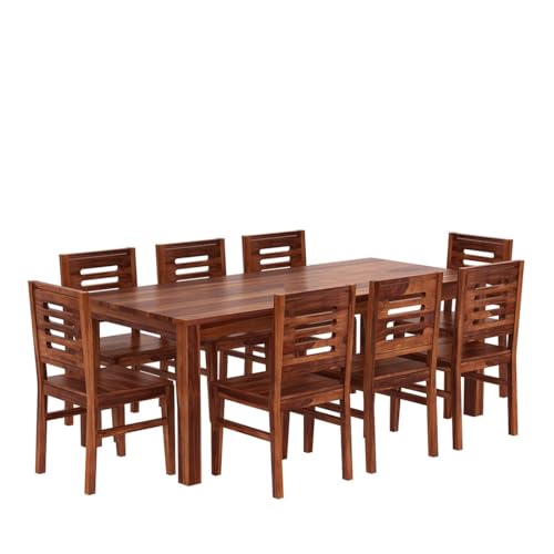 Image of Sheesham Solid Wood 8 Seater Dining Table for Living Room (Honey1)