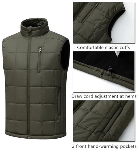Image of Vcansion Men's Outdoor Quilted Puffer Vest Stand Collar Lightweight Down Sleeveless Jacket Padded Vest