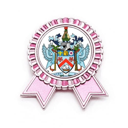 Broche emblème Kitts et Nevis rose pour sublimer vos vestes