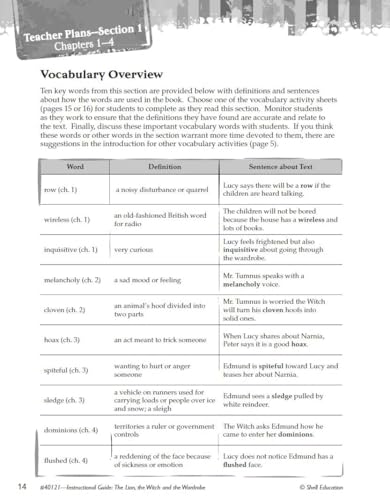 Shell Education 40121 The Lion, The Witch And The Wardrobe: An Instructional Guide For Literature - Novel Study Guide For 4Th-8Th Grade Literature thumb #5