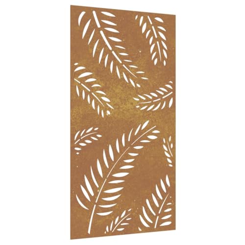 vidaXL Décoration Murale Jardin 105x55 cm Acier corten Design Feuille, décoration Murale extérieure, Art Mural de Jardin, décoration Murale en métal