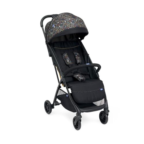 Chicco Glee Cochecito 0+ Meses - 22 Kg, con Plegado Automático y Compacto, Capota Extensible con Tratamientos Resistentes a la Lluvia UV50+, Respaldo Reclinable y Regulable, Reposapiernas