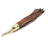 Leather Tassels | 7 inch Tassels with Attached Ring | Red, Brown, Tan - Gold and Silver Cap | Genuin