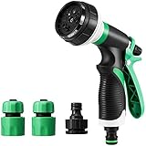 GARFANS Pistola de Riego de Jardín Con 8 modos de ajustable pulverización Ajustable Rociador De Mano De Alta Presión para Regar El Césped, Mascotas