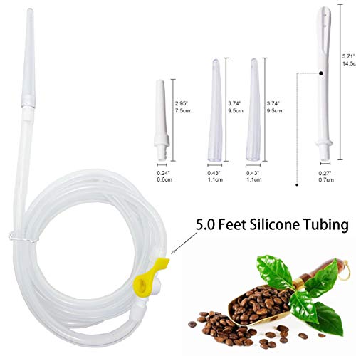 Image of Smokitcen Enema Kit - 2L Enema Bag- 5.0ft. Long Silicone Hose - 5 Multi-Size Reusable Tips - Controlled Water Flow - for Colon Detox Cleanse Enemas (Pack of 2)