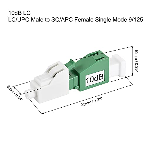 Uxcell 10Db Lc Fiber Optic Attenuator, Lc/Upc Male To Sc Female Single Mode 9/125 Adapter #TOP16
