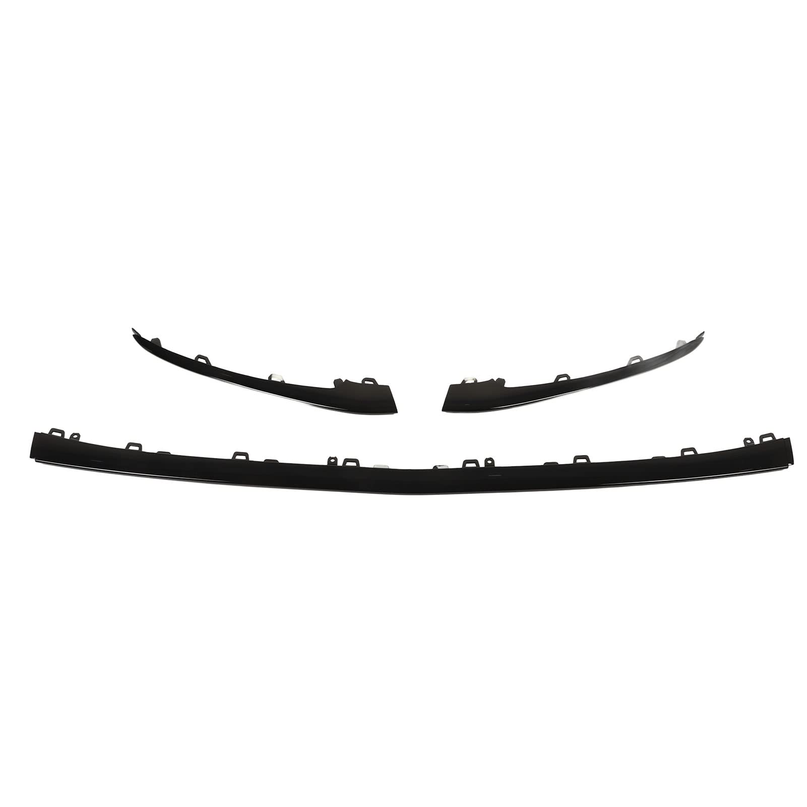 3 szt. Dolne Wykończenie Przedniego Zderzaka w Kolorze Czarnym Błyszczącym dla Klasy S W222 V222 Afit dla MG Line Facelift 2018-2020 Pakiet Nocny ABS + PC do Stylizacji Zewnętrznej Samochodu