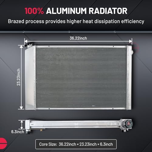Image of BDFHYK 3-Row Radiator with Cap for Chevrolet C10 C20 C30 K10 K20 K30 1975-1986, for Suburban Blazer 1977-1991, for GMC Jimmy 1975-1991, Aluminum Core 56mm, CU716 716 1599