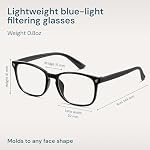 Gaoye Black Blue Light Glasses for Computer & Gaming - Anti UV Ray Lenses, Scratch-Resistant & Comfort Fit - Image 4