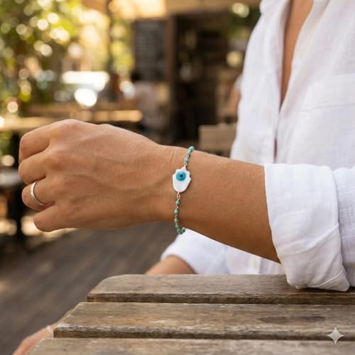Image of OVANA 925 Sterling Silver Evil Eye Bracelet | Adjustable Fit | 925 Hallmarked | Elegant Design | Gift for Girlfriend, Sister, Bhabhi, Women and Girls