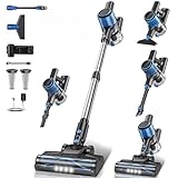 SUXIANGVAC Cordless Vacuum Cleaner 45KPa/400W/45Mins, Stick Vacuum with Self-Standing, LED Display, Anti-Tangle Brush Rechargeable Vacuum Ideal for Carpet/Car/Pet,Blue
