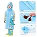Gcroet Kid Raincoat Waterproof Cartoon Rain Jacket Girl Boy Cute Rain Suit Kid Poncho for Wear Blue Dinosaur XL...