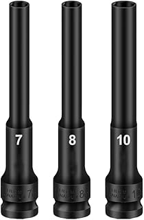 Juego de llaves hexagonales de cabeza de vaso de 12 unidades, color negro, llave eléctrica de CA y llave de litio