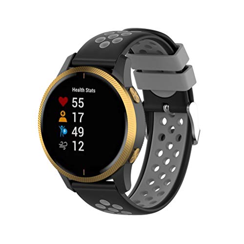 Comtax �K�� GarminActive�ivivoactive 4) / Watch GT 2/ watch GT/galaxy watch 46mm /gear S3 �o���h 22mm �o�C�J���[ �V���R�[�� �� �����x���g (�u���b�N+ �O���[)