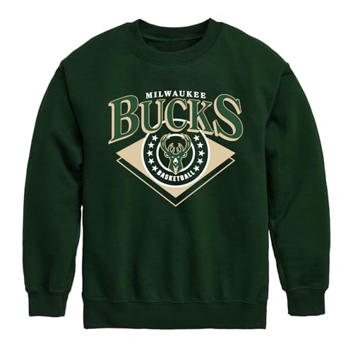 Junk Food NBA - Milwaukee Bucks Court Classic Kids Crewneck Forest Green