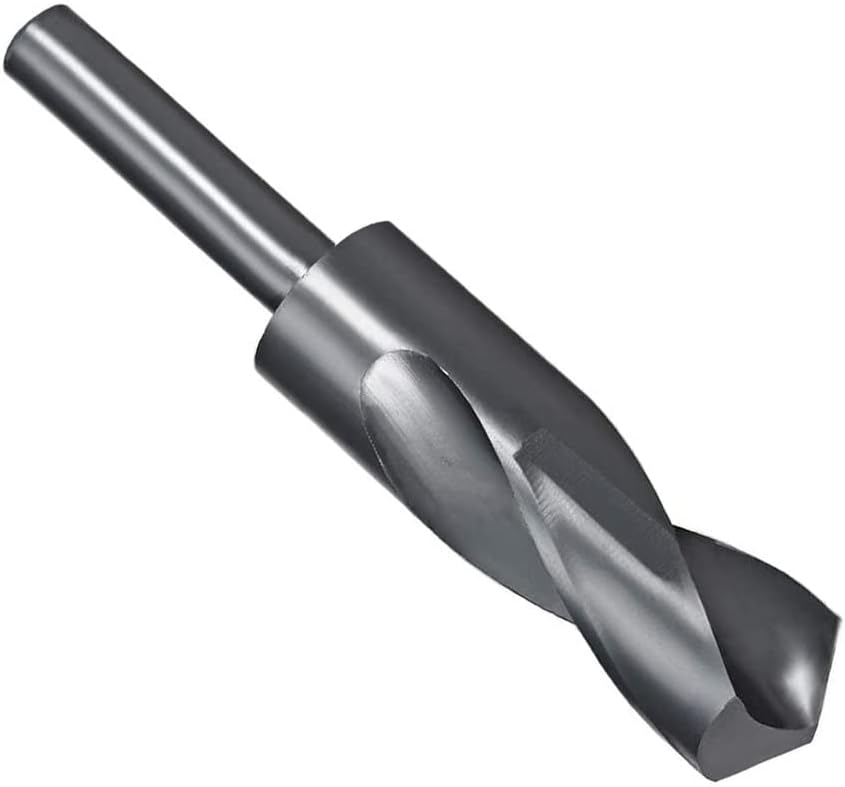Auniwaig 0.55" Reduced Shank Drill Bit, 14mm Rolling Nitriding Black Oxide High Speed Steel HSS 6542, for Aluminum Plate Copper Wood Stainless Steel