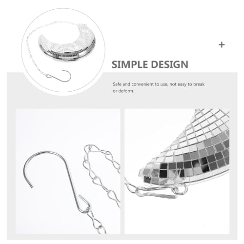 Bola espejada en forma de luna para decoración de fiestas, bodas, cumpleaños y eventos disco — plateada, reutilizable y fácil de colgar miniatura 4