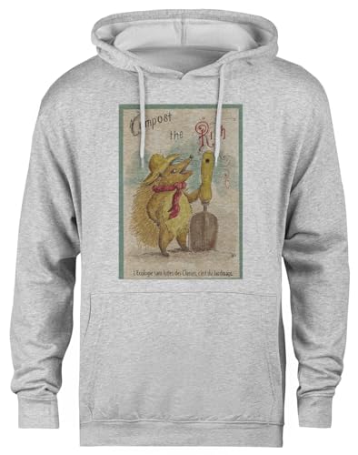 Jardinage pull à capuche gris unisexe en coton doux confortable