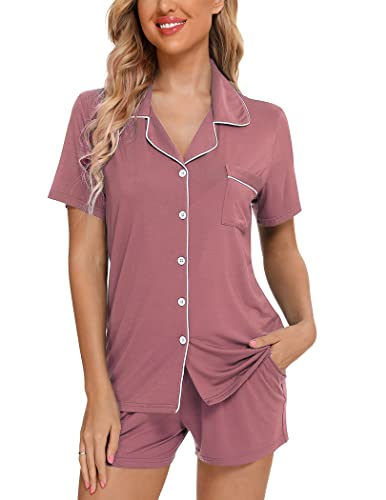 Pjmlifecoco Conjunto de pijama feminino macio de botão para baixo...