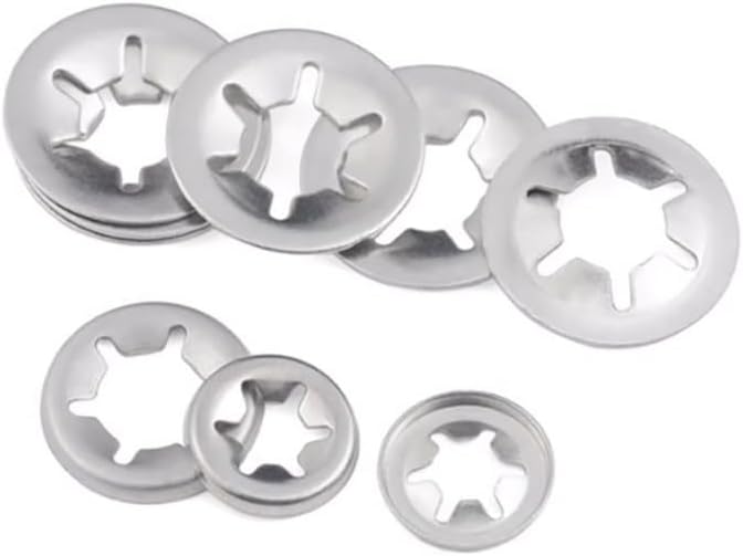 304 Stainless Steel Bearing Clamp Retaining Ring Plum Blossom Washer(Conventional 100pcs M5X12)