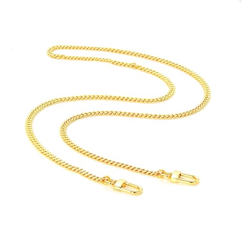 Image of jiesinlov Thin Purse Chain Strap CrossBody Handbag Gold Long bag Chains Shoulder Bag Strap Replacement,with Metal Buckles For Pochette (A 35.4in)