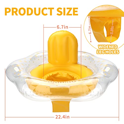 Shxkuan Inflatable Baby Swimming Floats With Safe Bottom Support, Water Toys For Swim Training, Infant Pool Float Ring Aged 1-3 Years, Swim Trainer For Kids Toddler (Yellow) #TOP1