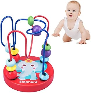 Toddlers Bead Maze Roller Coaster Animal Circle Toys Maze Wooden Baby Toddler Toys Educational Abacus Beads Game For Boys Girls Baby Gift
