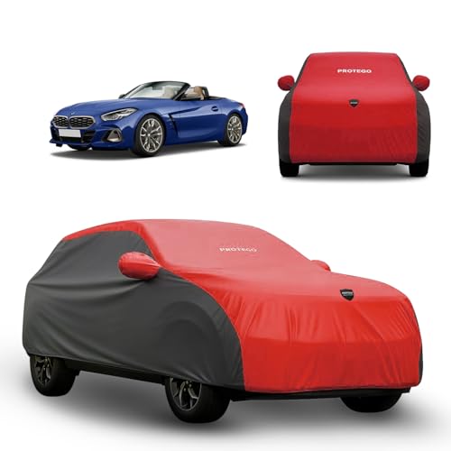 Image of PROTEGO Prime Series India's 1st Anti-Tear Car Cover for BMW Z4 | Heavy-Duty, Custom Fit, All Weather Protection | 100% Waterproof, Windproof & Hail Resistant | 2-Year Warranty | Red + Black