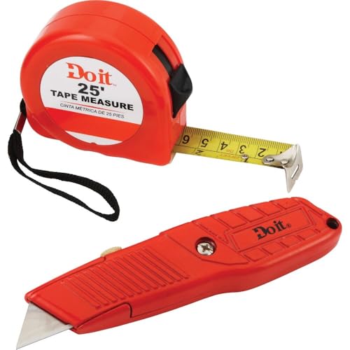 Set de cinta métrica de 25 pies y cuchillo utilitario miniatura 3