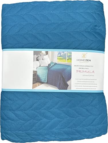 HOME ZEN HOUSEHOLD LINEN Primula Tagesdecke, Double-Face, leicht, moderner Stil, 250 x 250 cm, 170 x 250 cm, 200 x 250 cm (Türkis, 200 x 250 cm)