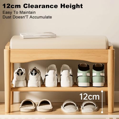 Banc à chaussures en bois massif élégant et robuste pour entrée chic - 7