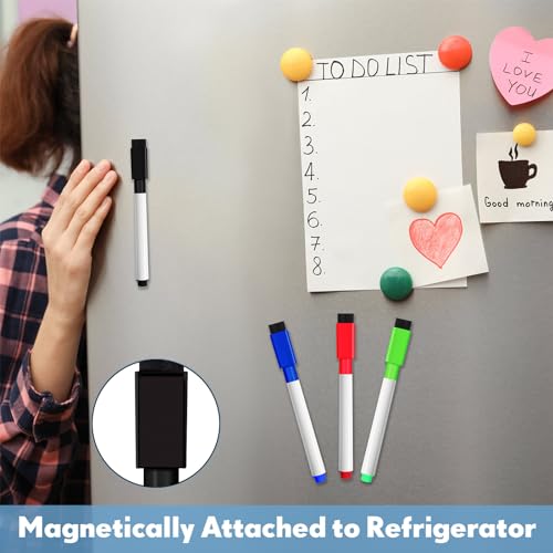 Image of Kosiz 200 Pcs Magnetic Dry Erase Markers, Black, Red, Blue, Green