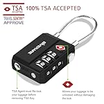 2 Pack TSA Approved Travel Luggage Locks, Cable Combination Lock 3-Digit, Keyless Suitcase Padlocks, Weatherproof Padlock for Locker, Golf Bag, Gun Case, Backpack, Anti Theft, Easy Read Dials-Black - Image 4