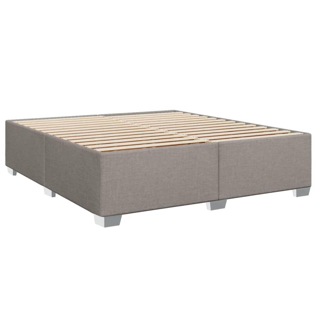 Cama Box Spring con colchón somier Mueble Cama Estructura Cama Bed Frame Cama con colchon Tela Gris Taupe 200x200 cm - 3290606
