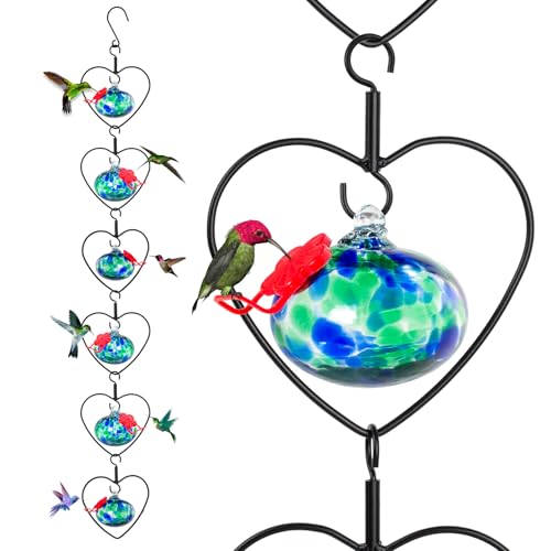 Nxpceay Heart-Shaped Hummingbird Feeders Blue
