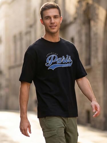 Image of Nobero Men's Oversized Graphic T-Shirt for Men | Soft Cotton | Drop Shoulder Relaxed Fit | Printed Casual Tshirt for Men