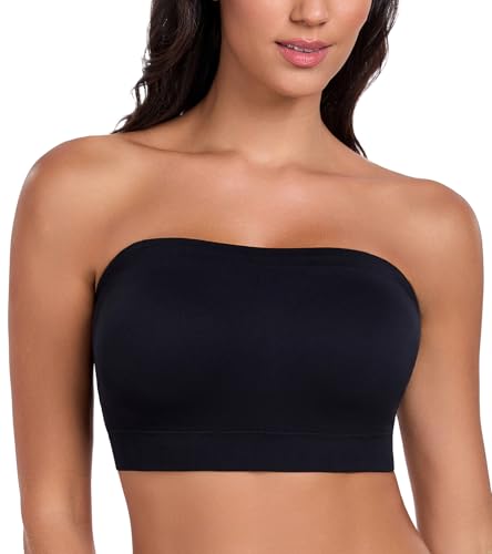 Lemorosy Strapless Bra Seamless Wireless Bandeau Multiway Supportive Bras for Women Plus Size Lightly Padded Tube Top