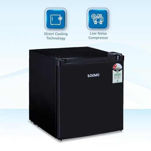 Image of Amazon Brand - Solimo Mini Fridge with Direct Cooling Technology | Ideal for Home, Office, Dorm Room | Personal Minibar | Compact Size | Black (45 Liters)