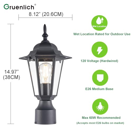 Gruenlich GR-PL001 Outdoor Post Lighting Fixture Pole Lantern thumb #3