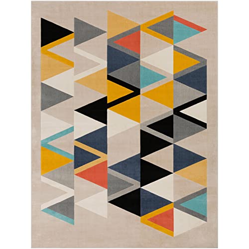 Image of Modern Handmade Woolen Carpet for Living Room Bedroom and Hall Size 5 x 8 Feet Color Multi