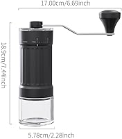 Vista 6 de Portable Coffee Grinder Conical Burr for Espresso French Press Pour Over Double Bearing External Adjustment Capacity 25g (Ceramic Burrs)