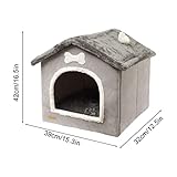 awakentti Faltbares Hundehütte, geschlossenes warmes Plüsch-Schlafnest mit abnehmbarem Kissen, verbessertes Sicherheitsgefühl, abgedeckte kleine Haustierhöhle, für den Innenbereich, Katzen-Versteck
