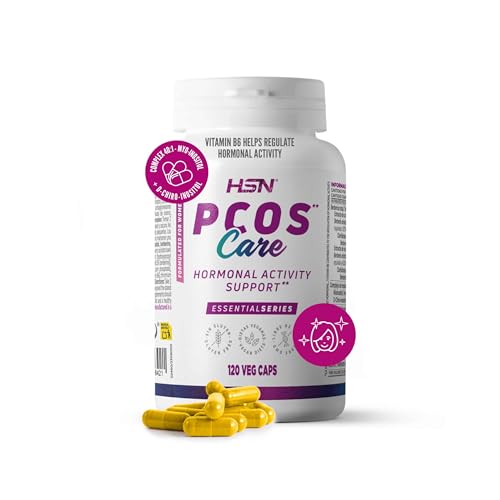 HSN Myo-Inositol D-Chiro Inositol PCOS Care | 120 cápsulas vegetais, formulado para mulheres: Inositol Complex 40:1 | Com vitaminas e minerais, não-OGM, vegano, sem glúten